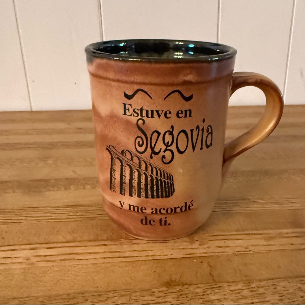 Segovia Spain Español Brown Ceramic Mug with Handle - Souvenir
